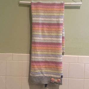 🌺Gap Lambs wool Angora Rabbit Hair Blend Pastel Striped cut bow detail scarf